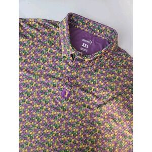 Bogey Bros Men's Mardi Gras Short Sleeve Golf Polo Shirt 2XL